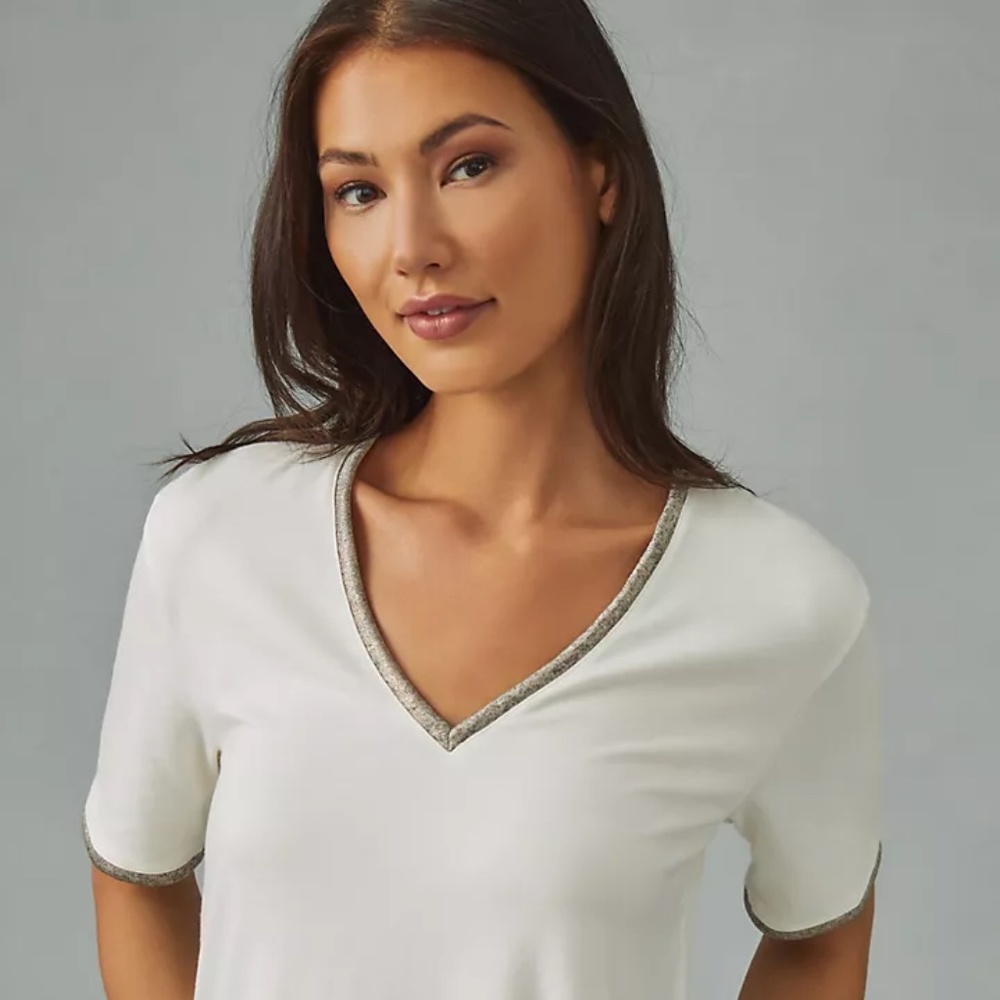 Pilcro Deep V-Neck Tee - Picture 1 of 4